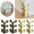 thumbnail image 1 of Solid Brass Corner Protectors | Vintage Metal Decorative Skirting & Wall Guards | Durable Copper Finish | For Tables Cabinets Desks Drawers Bookshelves | 2 Pack, 1 of 9