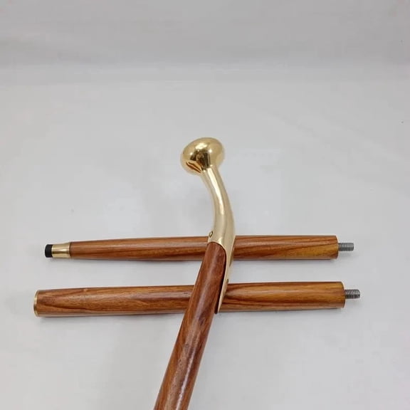 Solid Brass Derby Handle Elegant Walking Cane for Seniors