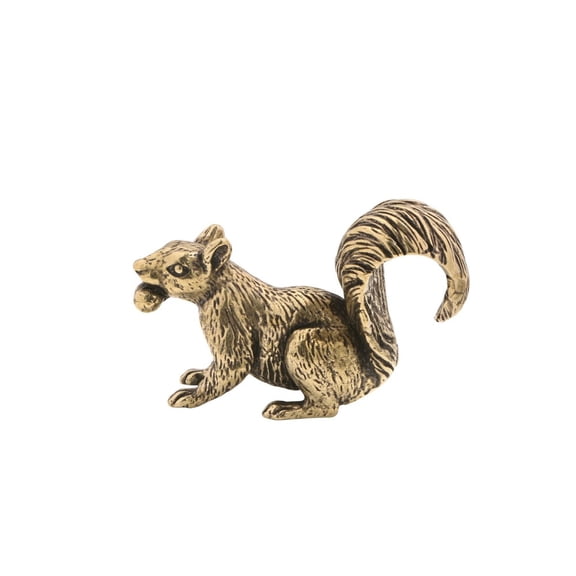 Solid Brass Figurine Squirrel Statue Home Decor Ornament