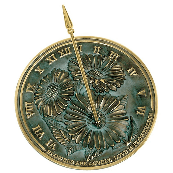 Solid Brass Flowers Sundial, 10" die Nauticalmart