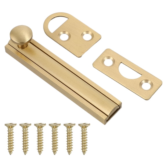 Milisten Brass Flush Mount Door Bolt Lock with Golden for Secure Home and Office Use