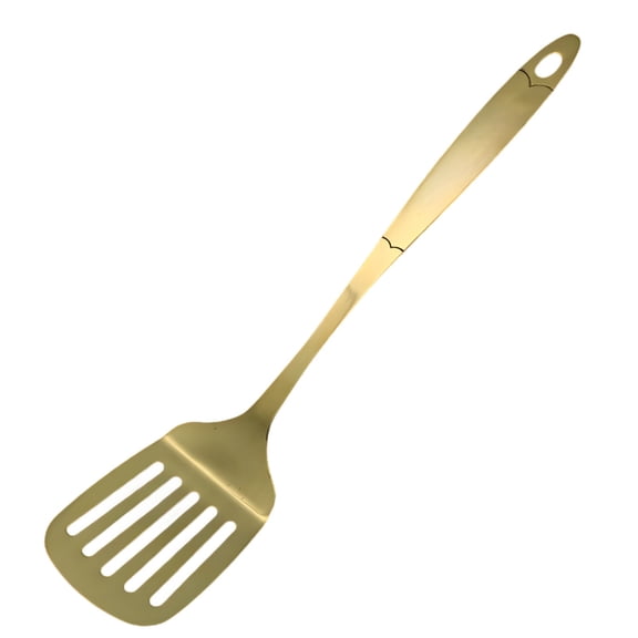 Solid Brass Frying Spatula, 13.6 in / 34.5 cm Thickened One-Piece Brass Cooking Utensil, Healthy Robust, Easy Clean, for Kitchen Use, Serving Food, and Rice