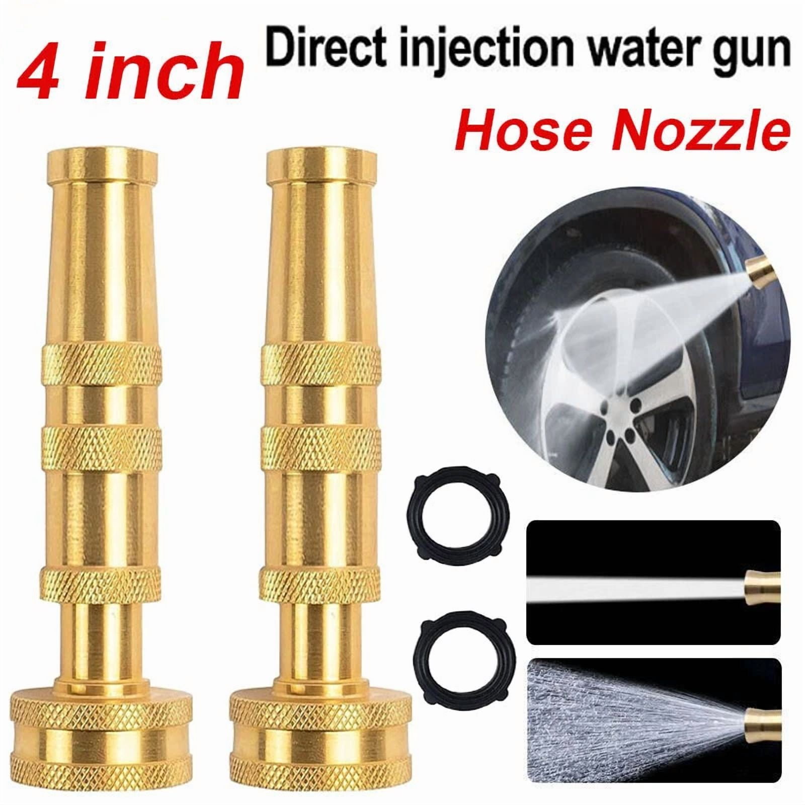 Solid Brass Garden Spray Nozzle 4" Adjustable Twist Water Hose Usa Stock 2 Pack