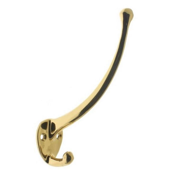 Solid Brass Garment Hook, Polished Brass