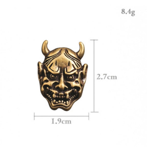 Solid Brass Gothic Devil Head Bones Screw Rivets Japanese Hanya Mask Buttons -