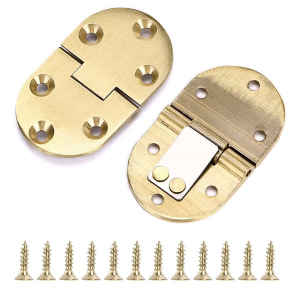 Solid Brass Hinge, Drop Front Desk Drawer Butt Hinge for Table Sewing Machine，Doors and Folding Table with Screws (90 Degree - 2 PCS)