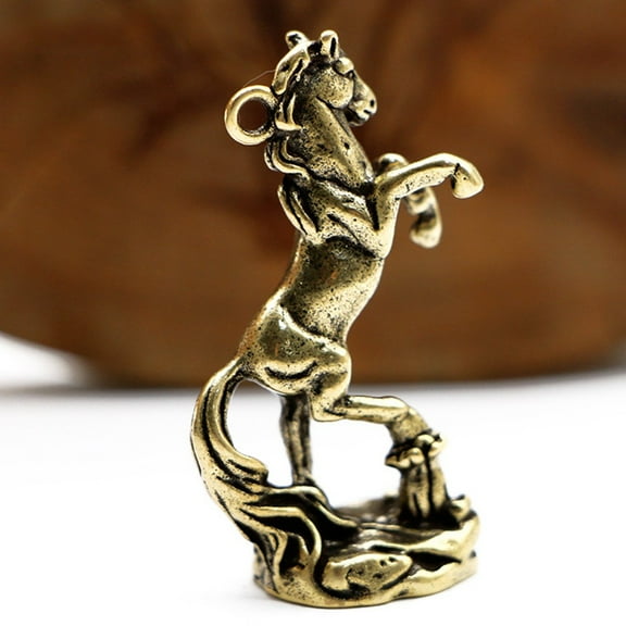 Solid Brass Horse Figurines Miniature Simulation Animal Toy Desk Ornament Antique Copper Crafts Home Decor Feng Shui Statue 001