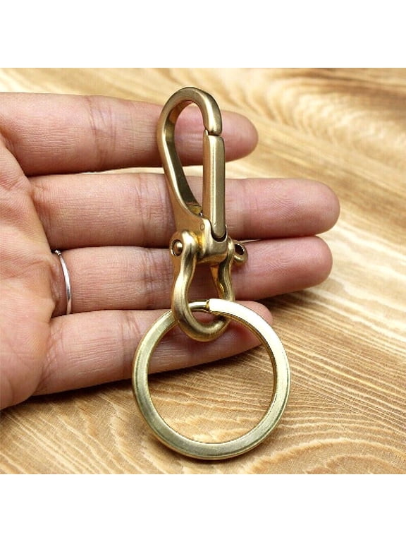 Solid Brass Keychains Pants Clip Bag Hook Handmade Car Keyrings Key Holder EDC##