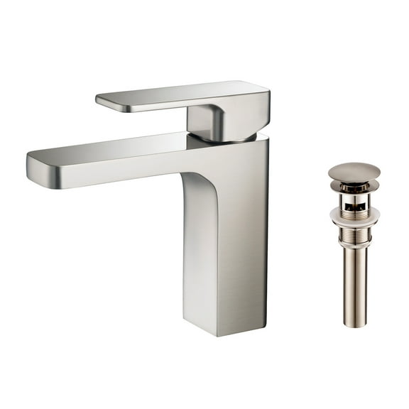Solid Brass Lead Free Single Handle Bathroom Faucet With Pop Up Drain