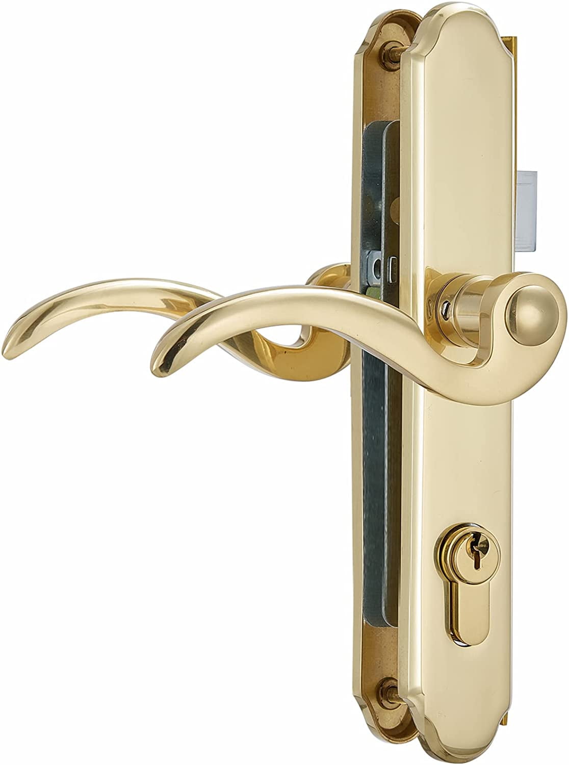 Solid Brass Lever Handle Mortise Lock Set for Screen/Storm Door