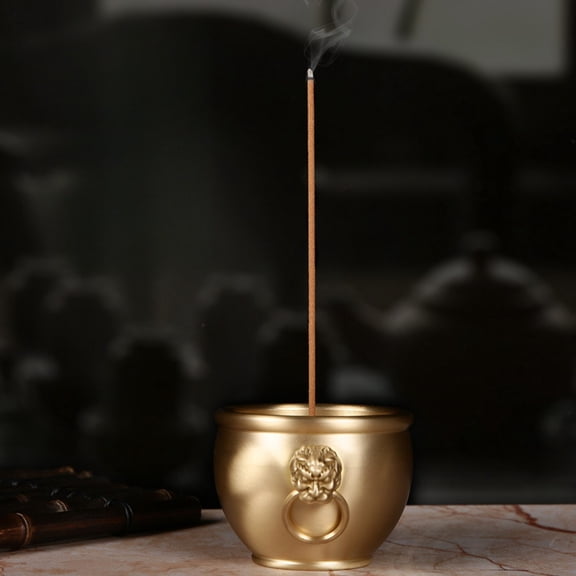 Solid Brass Lion Bowl Feng Shui Wealth Pot Chinese Style Home Decor Ornament for Prosperity and Blessing Display