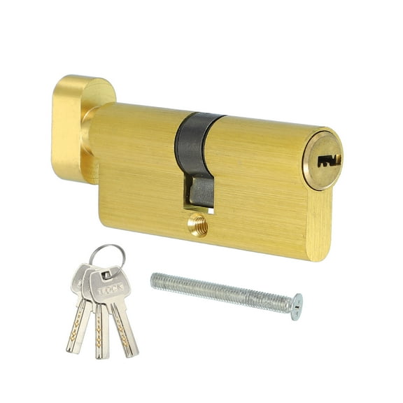 Solid Brass Lock Cylinder, Door Lock Cylinder Storm Door Lock Cylinder with Keys for Anti-Theft Wooden Aluminum Door 70mm(30/10/30)