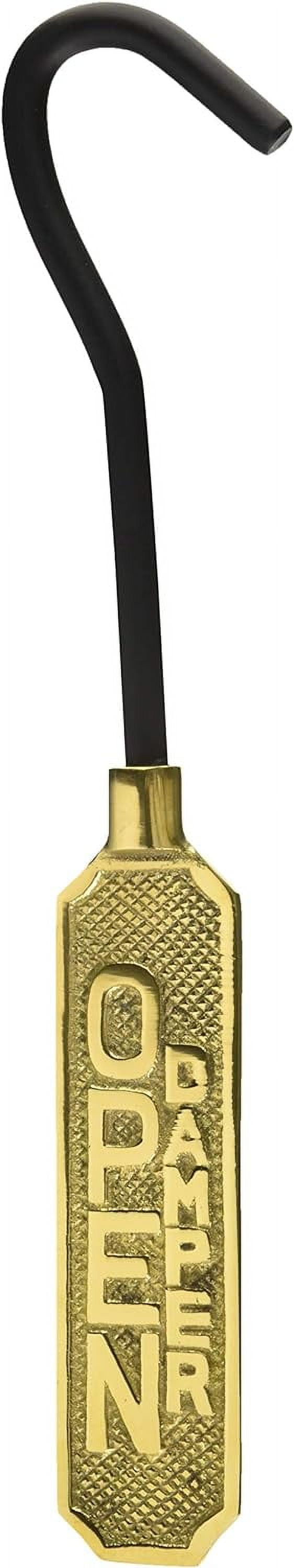 Solid Brass Metal Open/Closed Fireplace Damper Sign Hanging Flue Pull Hook