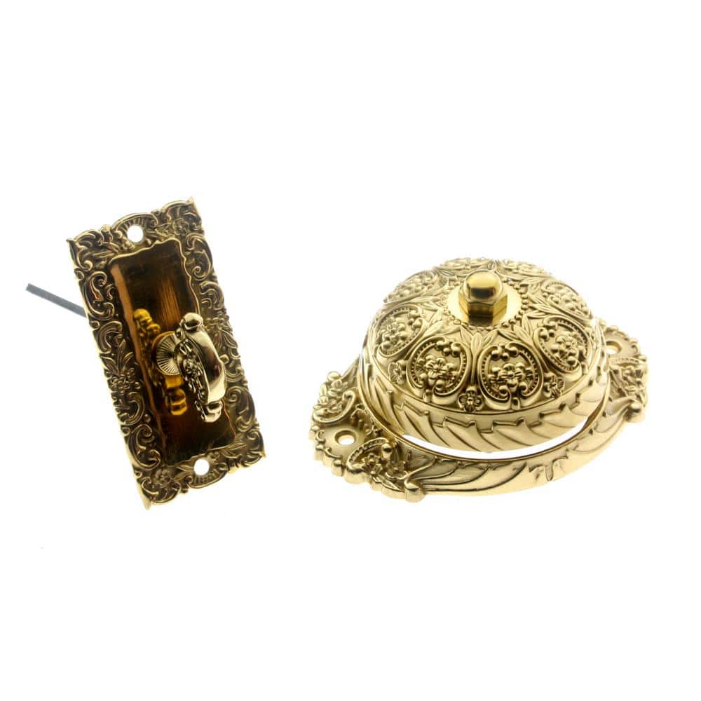 Adonai Hardware "Jaalam" Brass Manual Old Fashion Door Bell Or