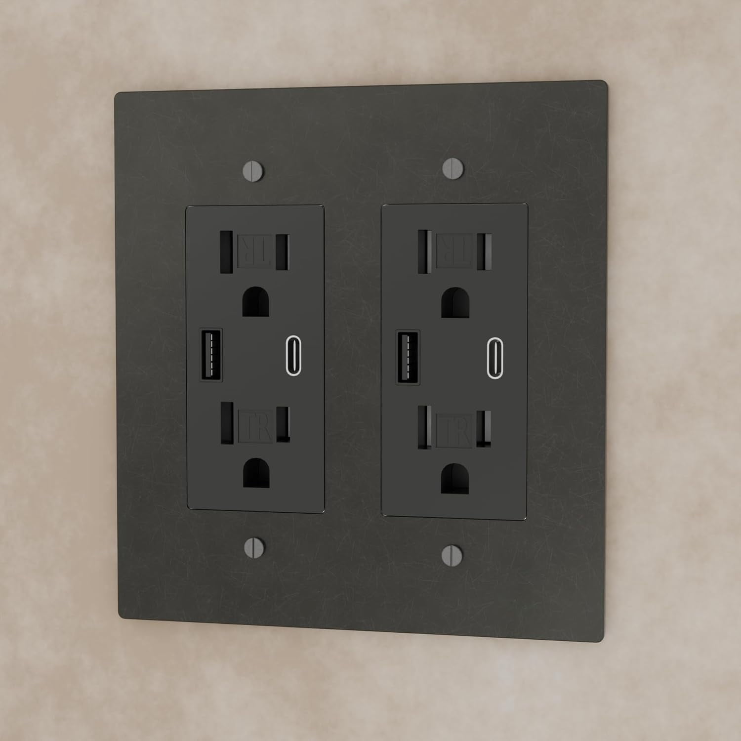 Solid Brass Outlet – Decorative Wall Plate for Standard Electrical Outlets – UL Listed | Residential & Commercial Use - Durable Heavy-Duty Brass, Easy Installation | 120 VAC - US Style