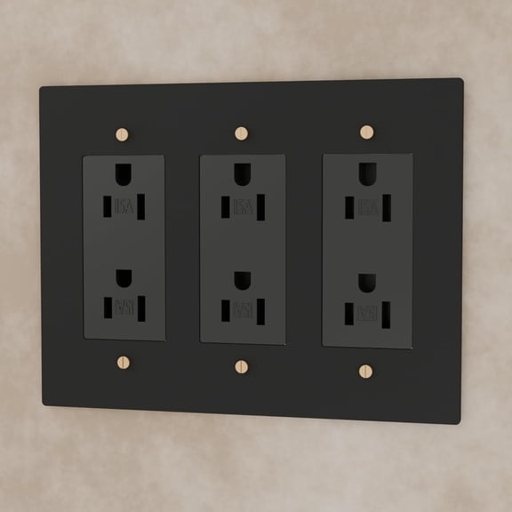 Solid Brass Outlet – Decorative Wall Plate for Standard Electrical Outlets – UL Listed | Residential & Commercial Use - Durable Heavy-Duty Brass, Easy Installation | 120 VAC - US Style