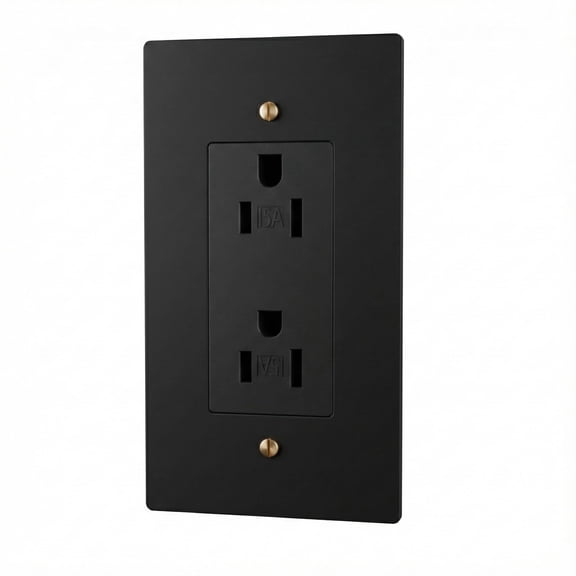 Solid Brass Outlet – Decorative Wall Plate for Standard Electrical Outlets – UL Listed | Residential & Commercial Use - Durable Heavy-Duty Brass, Easy Installation | 120 VAC - US Style