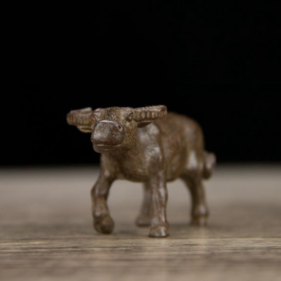 Solid Brass Ox Figurine Zodiac Style Home Table Tea Pet Ornament