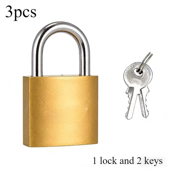 Solid Brass Padlock with Keys Rustproof Durable Lock for Gate Suitcase Warehouse Storage