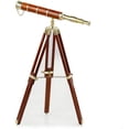thumbnail image 1 of Solid Brass Polished Telescope With Red Varnished Tripod Stand, 1 of 6