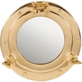 thumbnail image 1 of Solid Brass Porthole Mirror 12 inches, Porthole Window, Nautical Ships Porthole for Home and Maritime Decor, 1 of 4