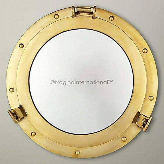 Solid Brass Porthole Mirror (Brass Polished) - (24 Inches)
