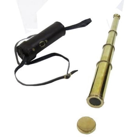 Solid Brass Pullout, Extendable Pirate Telescope, 14" Solid Metal Pipe, Polis