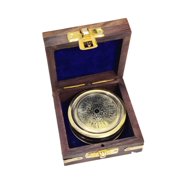 Solid Brass Push Button Pocket Compass Stanley London 1917 Ship, Reproduction
