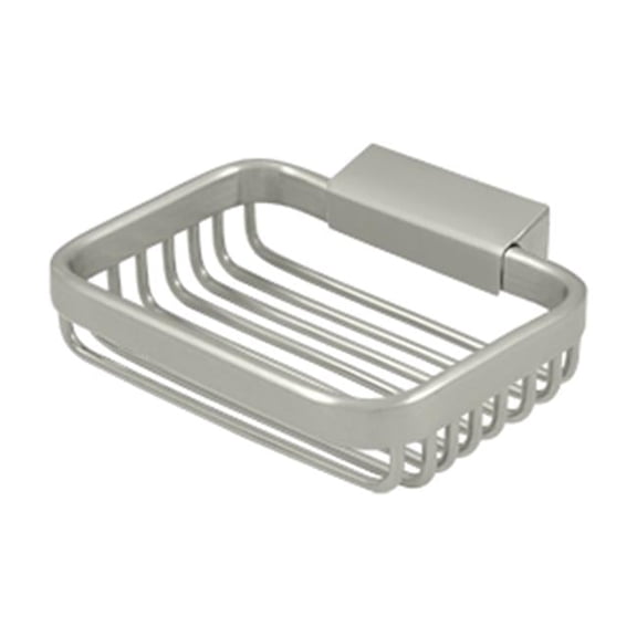 Solid Brass Rectangular Soap Holder - Satin Nickel - 4.5 in.