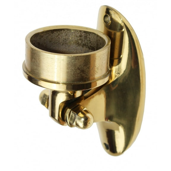 Solid Brass Saddle Bracket Plug 2" OD Lacquered Bar Rail Renovators Supply
