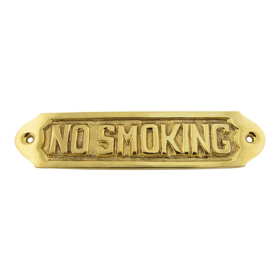 Solid Brass Ships NO SMOKING Door Sign Maritime Plaque Nautical Home Wall Decor