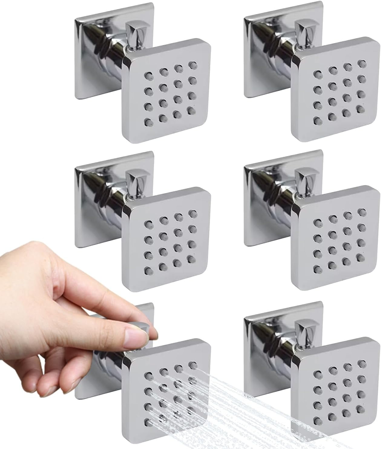 Solid Brass Shower Body Jets With Adjustable Flow Polished Chrome