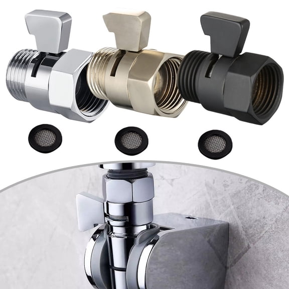 Solid Brass Shower Head Shut Off Valve Flow Control Brass Handle Chrome Or Black Black Smile Home