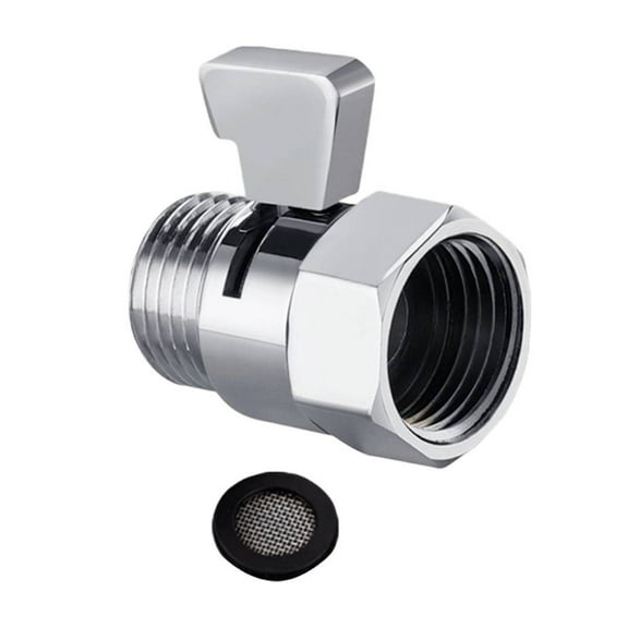 Solid Brass Shower Head Shut off Valve Flow Control Brass Handle Chrome or Black