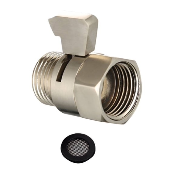Solid Brass Shower Head Shut off Valve Flow Control Brass Handle Chrome ...