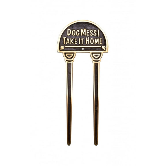 Solid Brass Sign Gardend Yard Dog Mess! Polished Plaques | Renovator's Supply