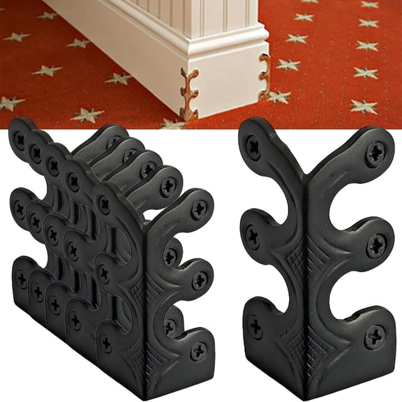 Yardley London Skiffers Vintage Brass Table Corner Guard for Furniture Black 10 Piece