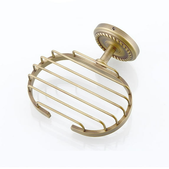 Toyandona Wall Mounted Vintage Soap Basket Made of Solid Brass with Concealed Fixing and Golden Color