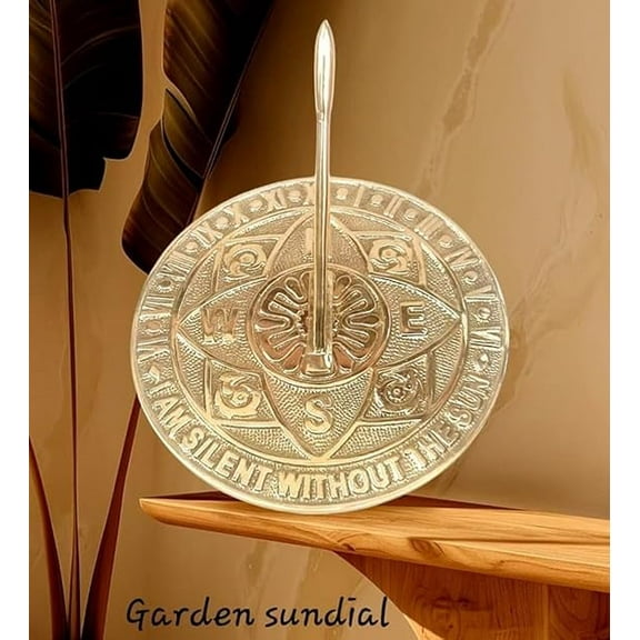 Solid Brass Sundial Clock Shiny Polished Finish for Garden, Yard, or Outdoor Includes Black Velvet Case Timeless Home Decor & Gift for Nature & History Lovers