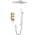 thumbnail image 1 of Solid Brass Thermostatic Shower System, Shower Set with Shower Slide Bar with Thermostatic Valve, 1 of 5