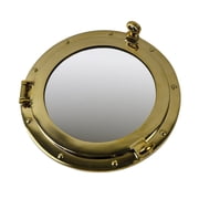 Solid Brass Wall Mount Porthole Mirror 12 Inch