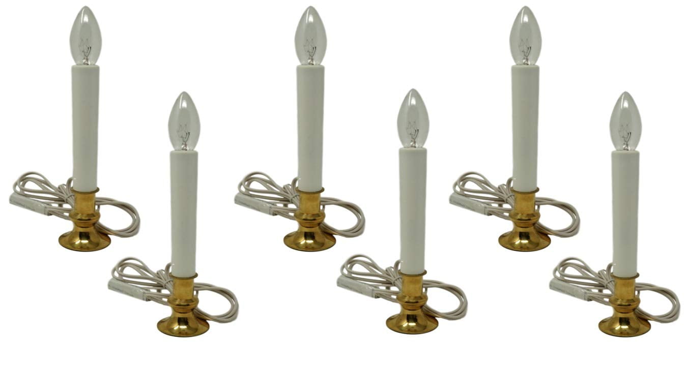 Solid Brass Window Candle Lamp, with On and Off Sensor (6 Pack