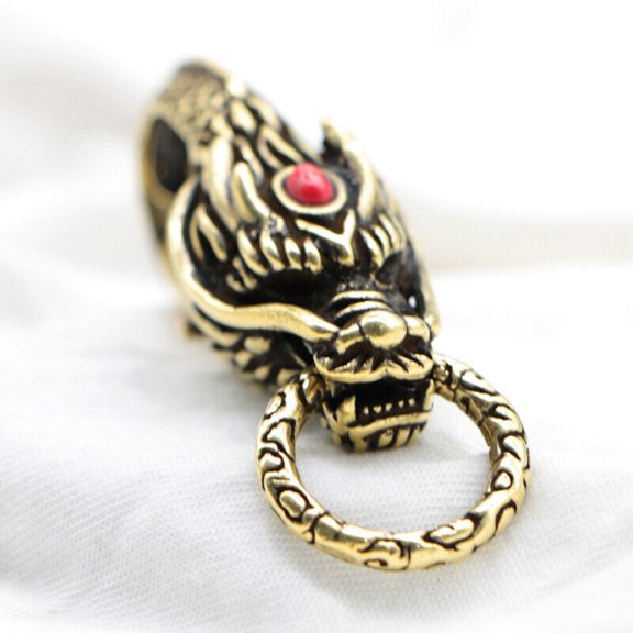 Solid Brass Zodiac Dragon Key Chain Key Ring Decorative Pendant Gift Accessory