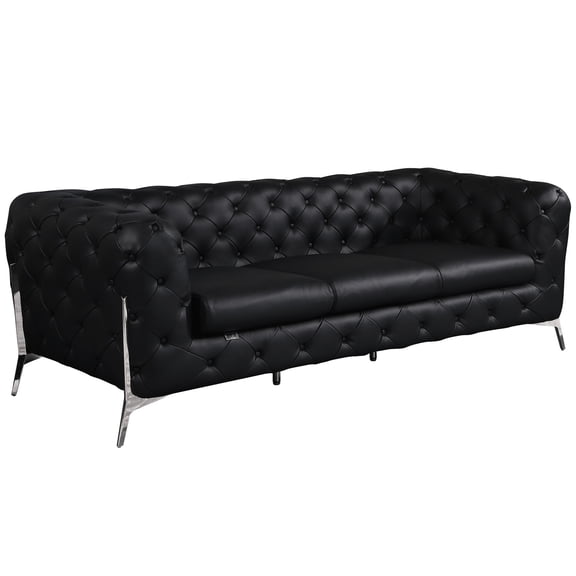 Solid Brazilian Wood Frame - Italian Leather Reclining Sofa for Stable Support