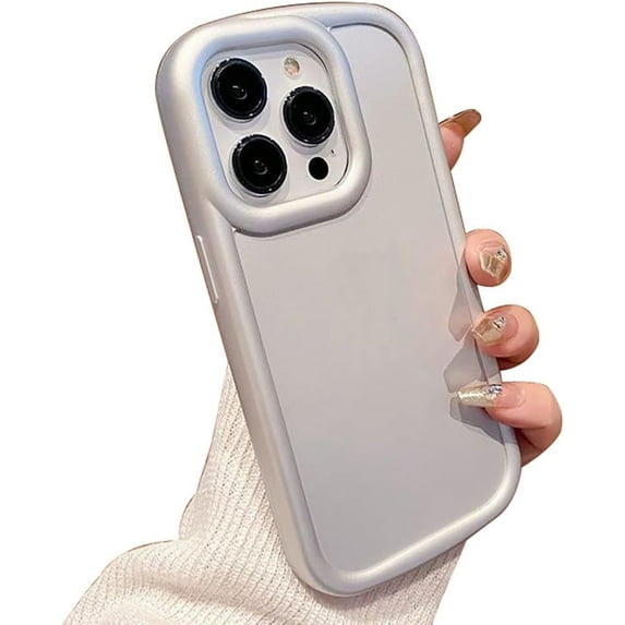 Solid Bright Color Shockproof Soft Silicone Case for Women Girls Compatible with iPhone Case (iPhone 11,Silver)
