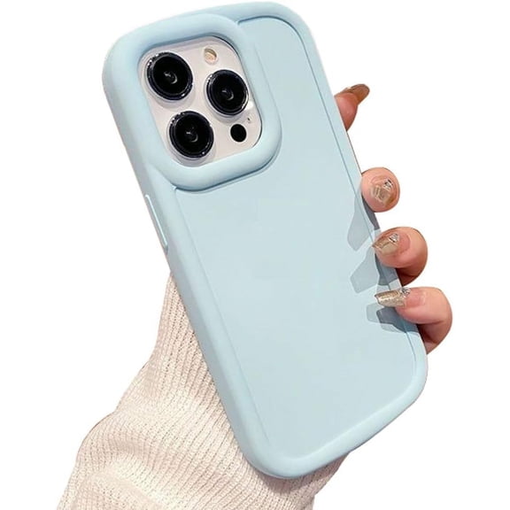 Solid Bright Color Shockproof Soft Silicone Case for Women Girls Compatible with iPhone Case (iPhone 13 Pro,Light Blue)