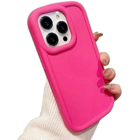 Solid Bright Color Shockproof Soft Silicone Case for Women Girls Compatible with iPhone Case (iPhone 14 Pro,Rose Red)