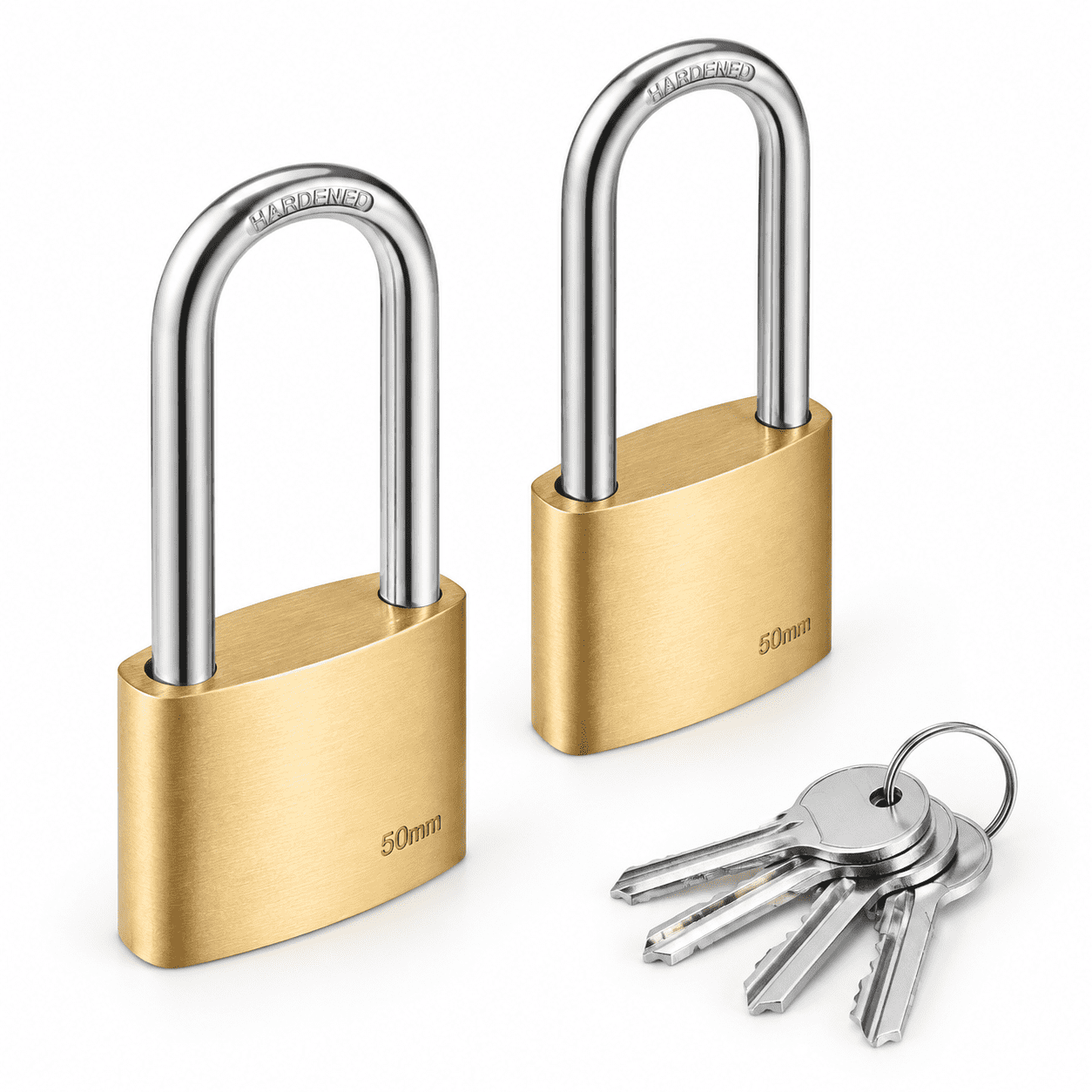 Main Keys Rig Solid Brkeyed Padlock 2 Inch (50mm) Wide Body 3.2 Long Shackle Outdoor ...