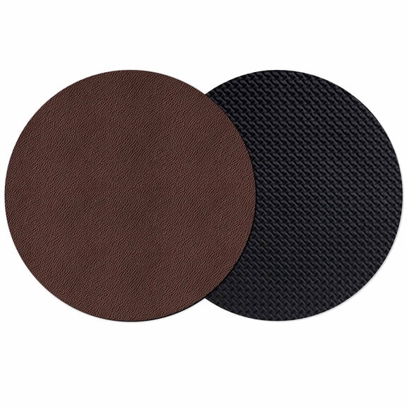 Solid Brown Coasters Set of 2, Soft Absorbent Coasters for Drinks, Vintage Minimalism Abstract Denim Pattern Non-Slip Cup Coaster Mat with Rubber Bottom for Home Kitchen Coffee Bar Table Decor 4"