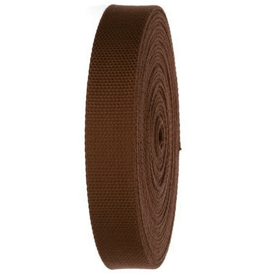 Solid Brown Heavy Canvas Webbing Roll 1.25" Width Durable Strap for Belts, Bags, Crafts